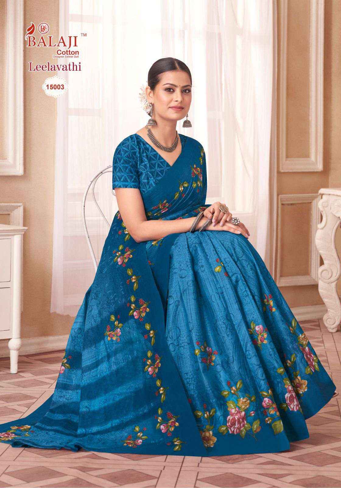 BALAJI COTTON LEELAVATHI VOL 15 PURE COTTON SAREES ( 20 PCS CATALOG )