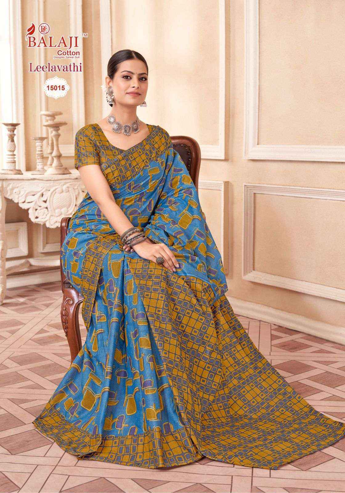 BALAJI COTTON LEELAVATHI VOL 15 PURE COTTON SAREES ( 20 PCS CATALOG )