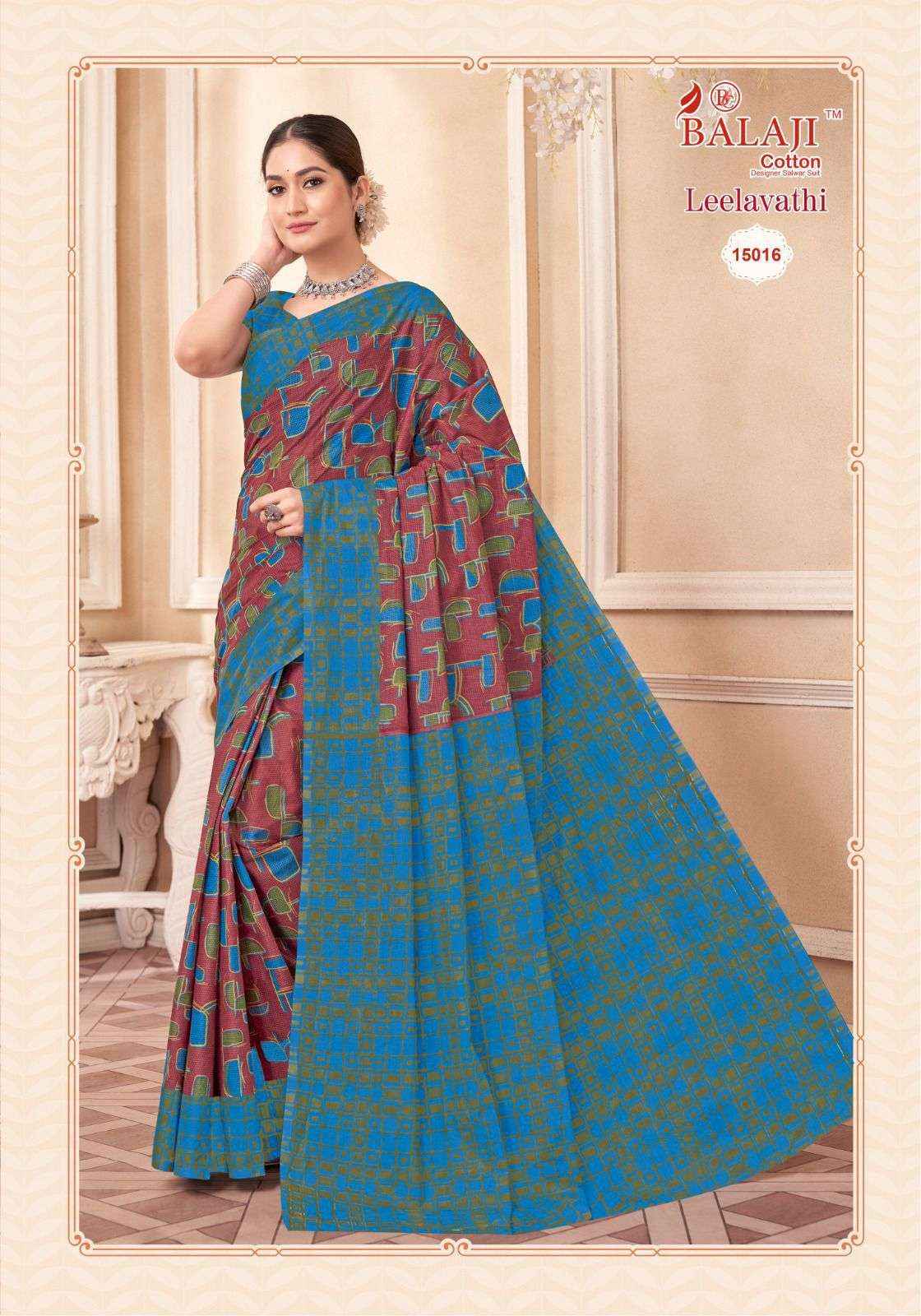 BALAJI COTTON LEELAVATHI VOL 15 PURE COTTON SAREES ( 20 PCS CATALOG )