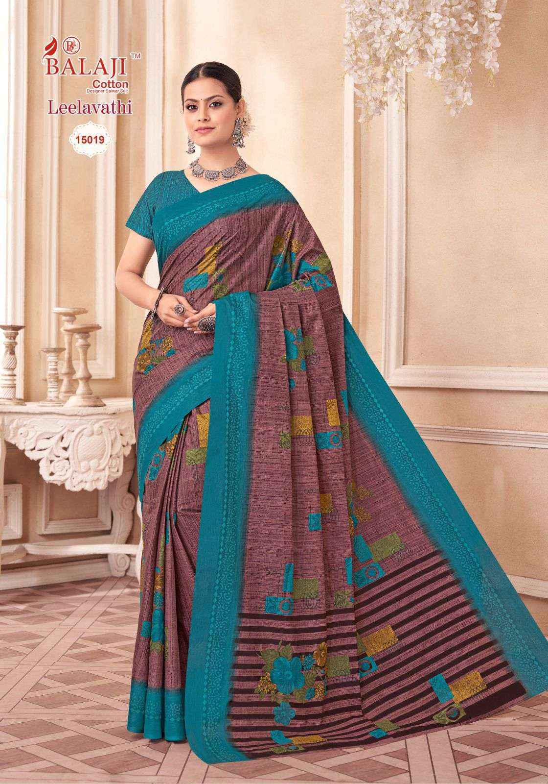 BALAJI COTTON LEELAVATHI VOL 15 PURE COTTON SAREES ( 20 PCS CATALOG )