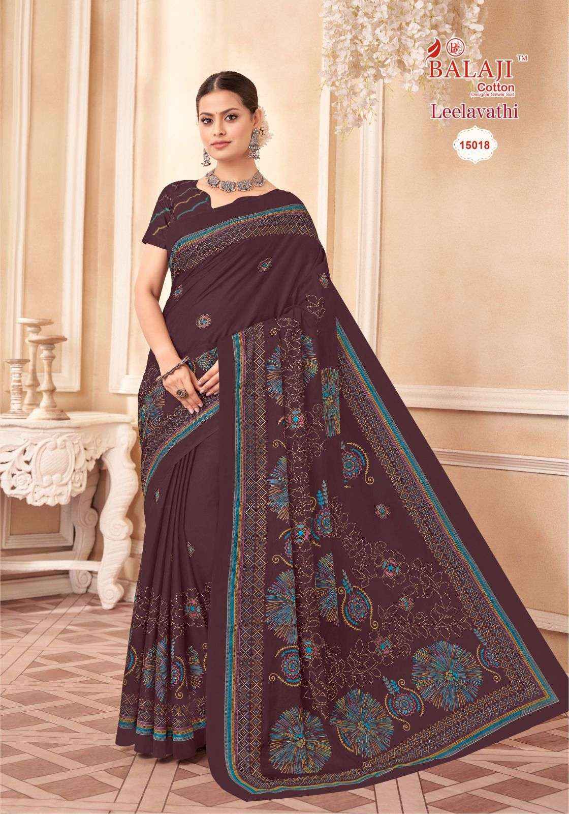 BALAJI COTTON LEELAVATHI VOL 15 PURE COTTON SAREES ( 20 PCS CATALOG )