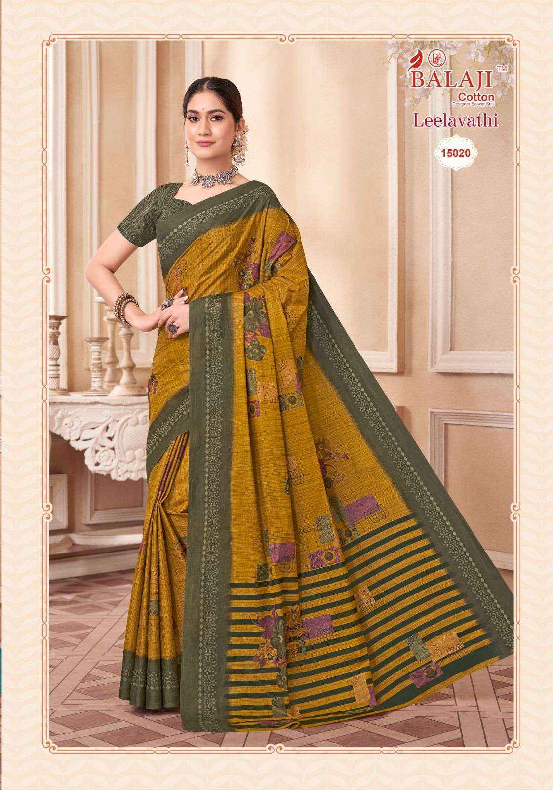 BALAJI COTTON LEELAVATHI VOL 15 PURE COTTON SAREES ( 20 PCS CATALOG )