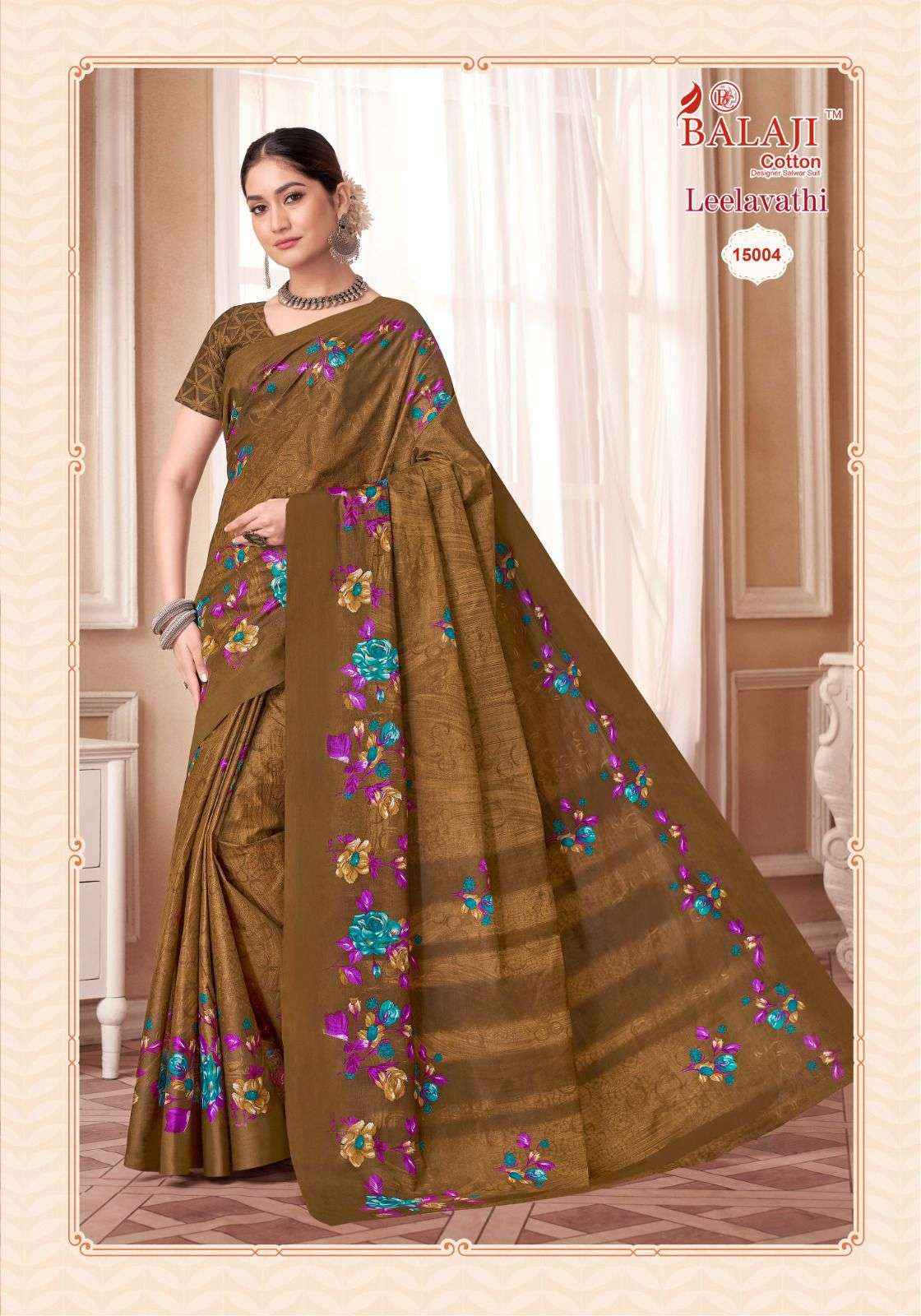 BALAJI COTTON LEELAVATHI VOL 15 PURE COTTON SAREES ( 20 PCS CATALOG )