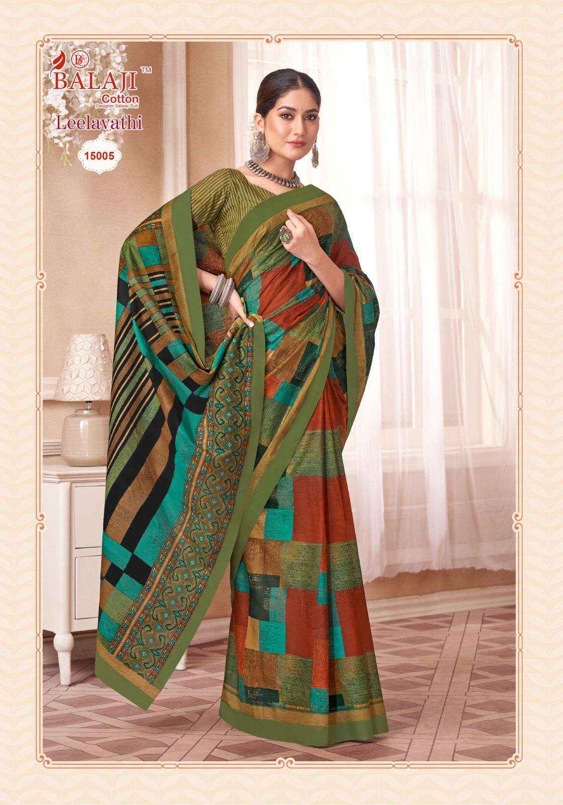 BALAJI COTTON LEELAVATHI VOL 15 PURE COTTON SAREES ( 20 PCS CATALOG )