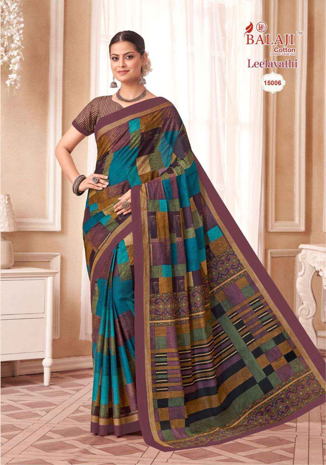 BALAJI COTTON LEELAVATHI VOL 15 PURE COTTON SAREES ( 20 PCS CATALOG )