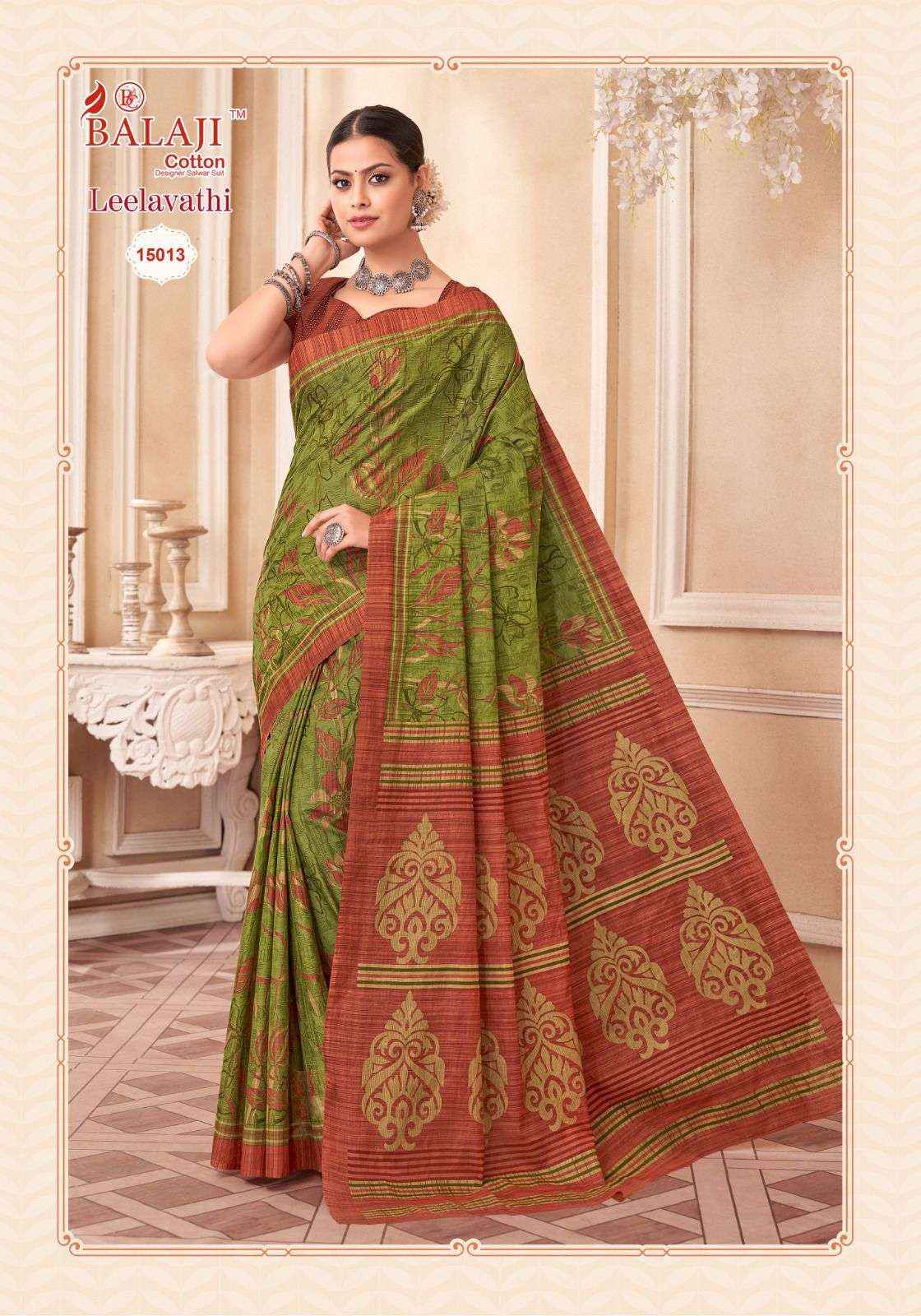 BALAJI COTTON LEELAVATHI VOL 15 PURE COTTON SAREES ( 20 PCS CATALOG )