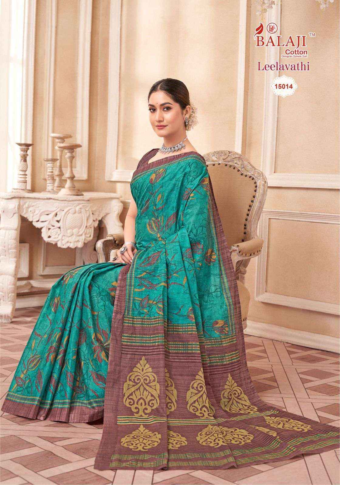 BALAJI COTTON LEELAVATHI VOL 15 PURE COTTON SAREES ( 20 PCS CATALOG )