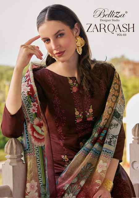 Belliza Zarqash Vol 3 Jam Dress Material Wholesale Price ( 8 Pcs Catalog )