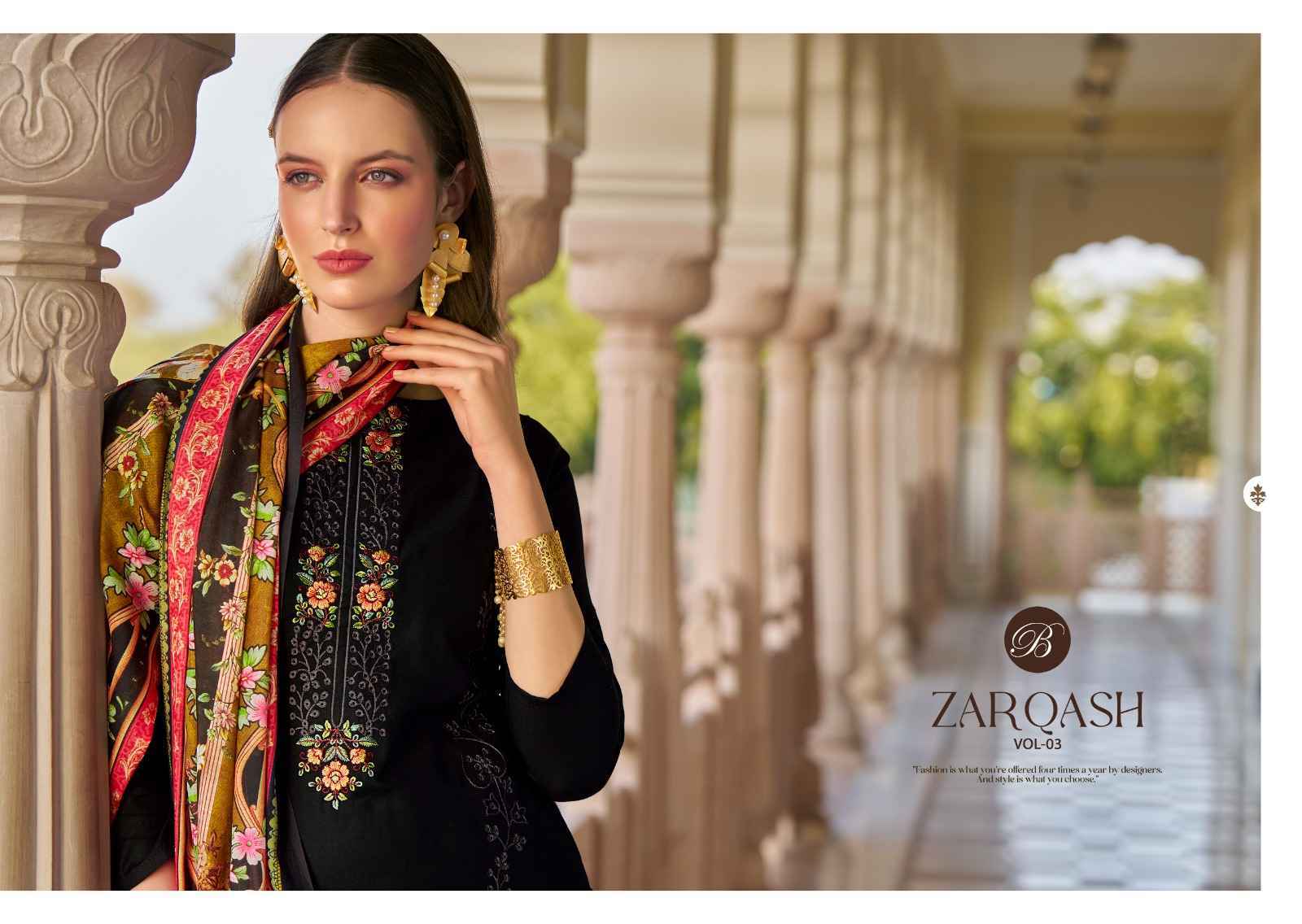 Belliza Zarqash Vol 3 Jam Dress Material Wholesale Price ( 8 Pcs Catalog )