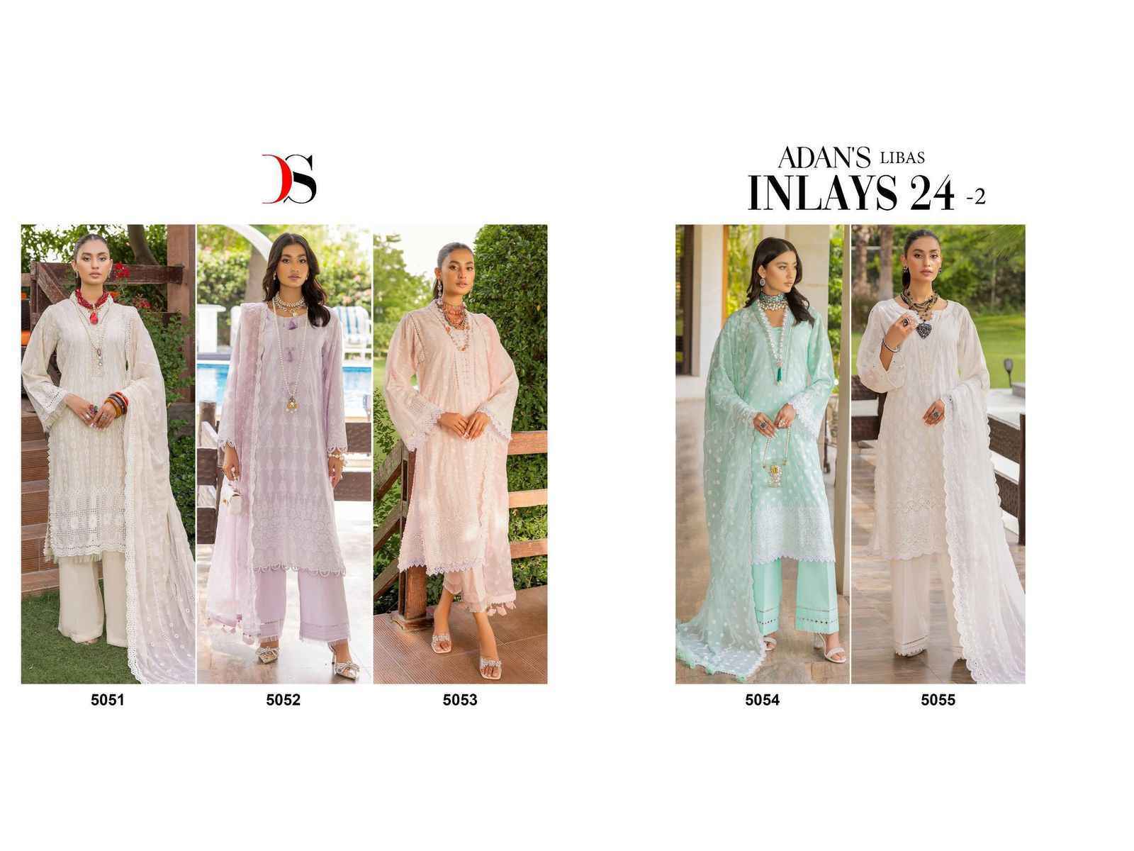 Deepsy Adans Libas Inlays 24 Vol 2 Cotton Dress Material Wholesale Price ( 5 Pcs Catalog )