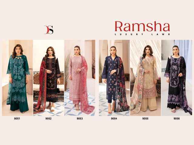 Deepsy Ramsha Luxury Lawn Cotton Dress Material Wholesale Price ( 6 Pcs Catalog )