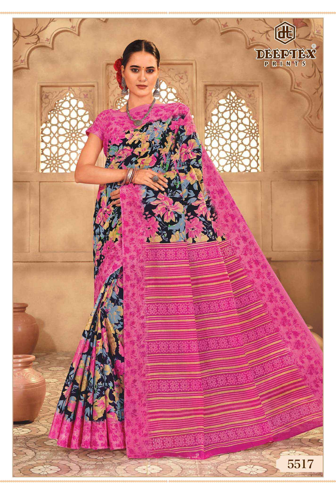 DEEPTEX PRINTS MOTHER INDIA VOL 55 COTTON PRINTED SAREE SET WHOLESALE PRICE ( 30 PCS CATALOG )