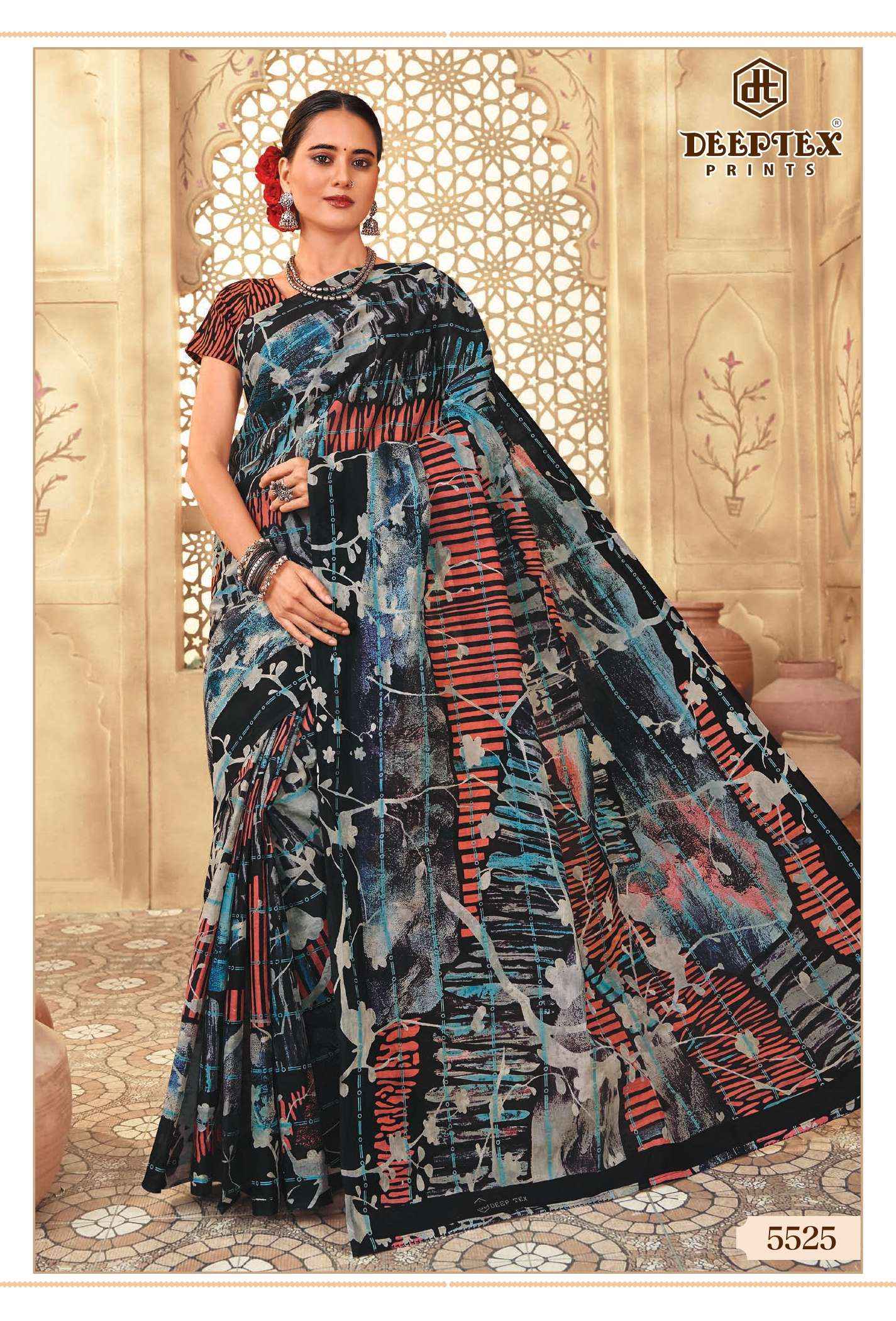 DEEPTEX PRINTS MOTHER INDIA VOL 55 COTTON PRINTED SAREE SET WHOLESALE PRICE ( 30 PCS CATALOG )