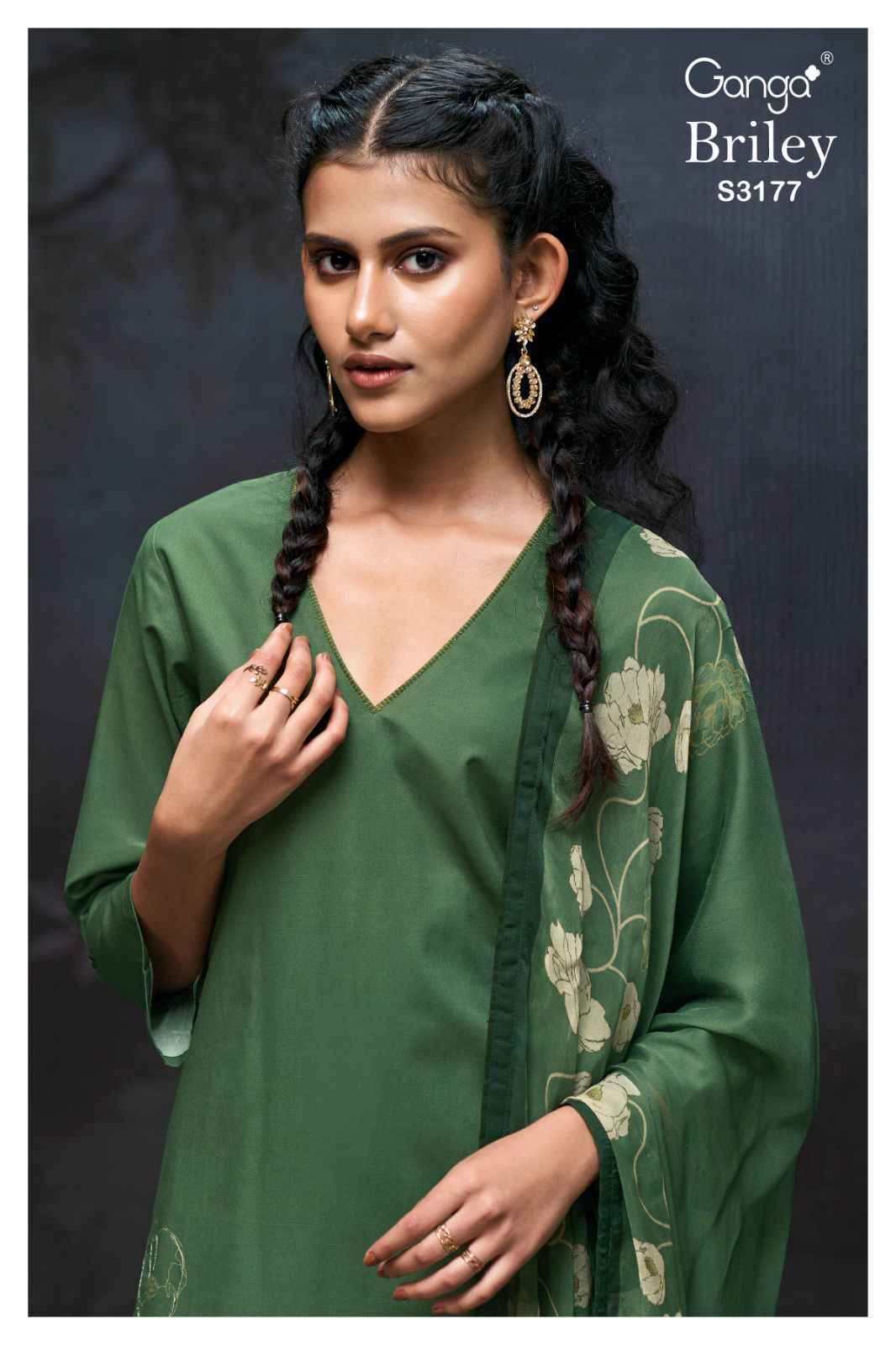 Ganga Briley S3177 Cotton Dress Material Wholesale Price ( 4 Pcs Catalog )