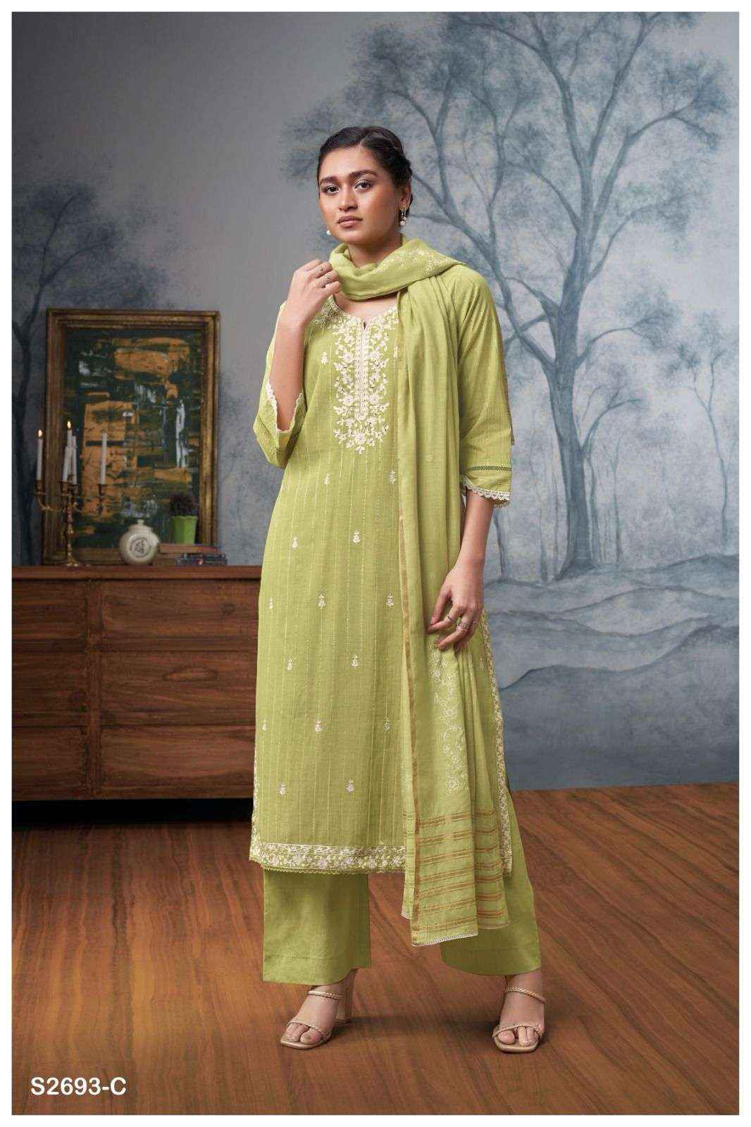 Ganga Fashion Arika 2693 Fancy Cotton Dress Material Wholesale Price ( 4 Pcs Catalog ) 