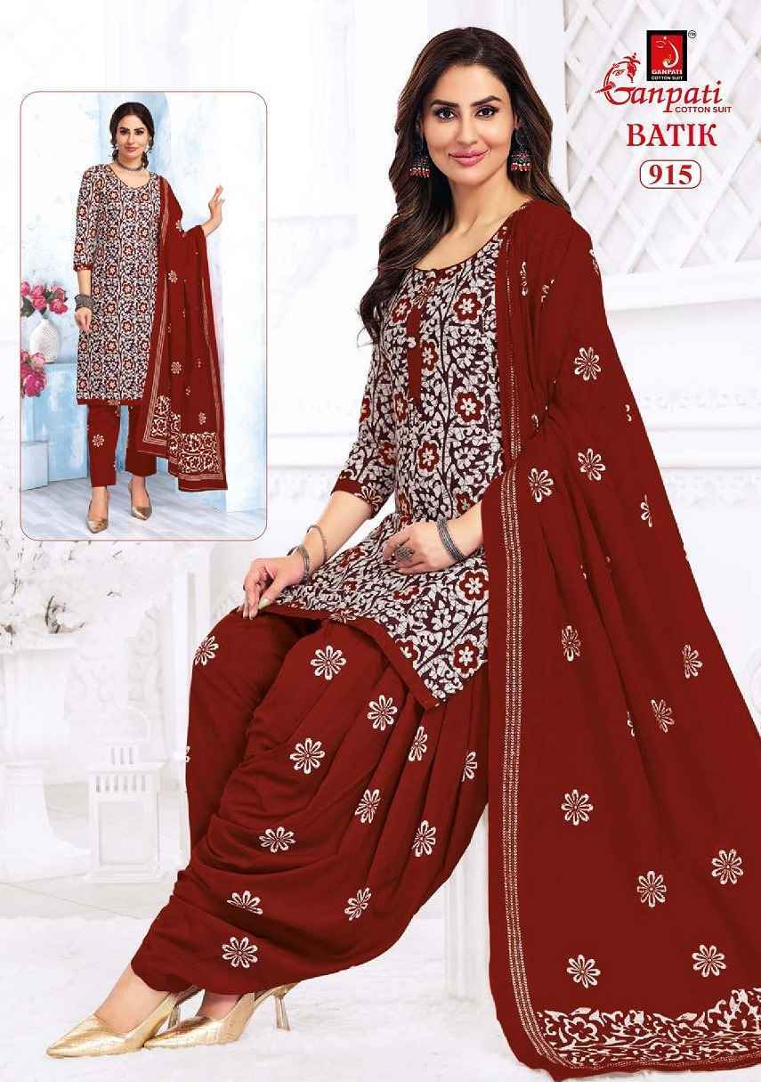 Ganpati Batik Vol 9 Cotton Dress Material Wholesale Price ( 15 Pcs Catalog )