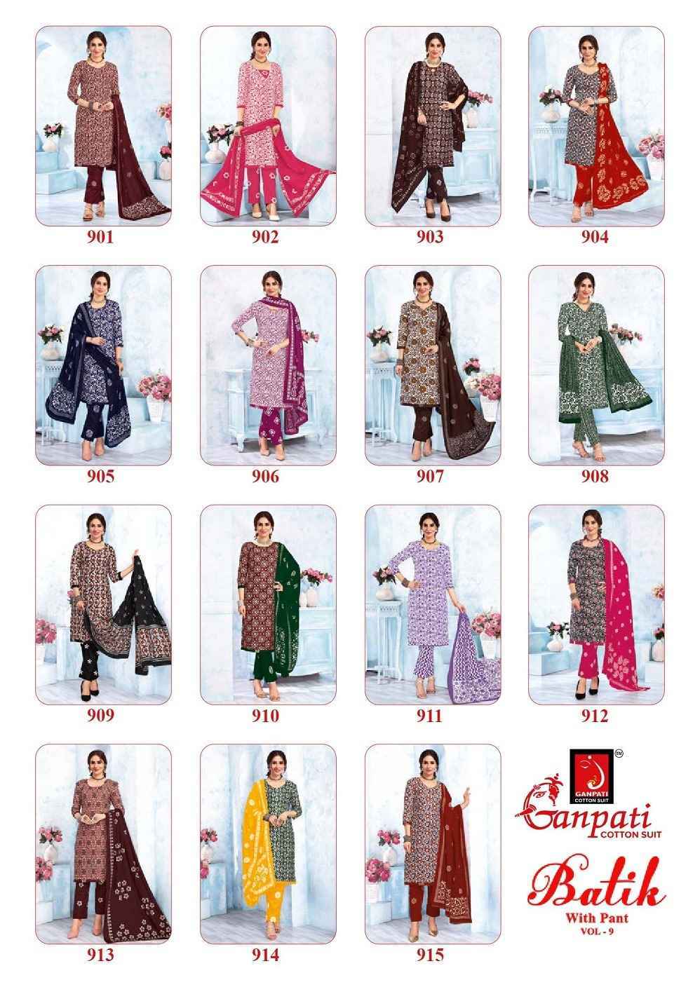 Ganpati Batik Vol 9 Readymade Cotton Dress Wholesale Price ( 15 Pcs Catalog )