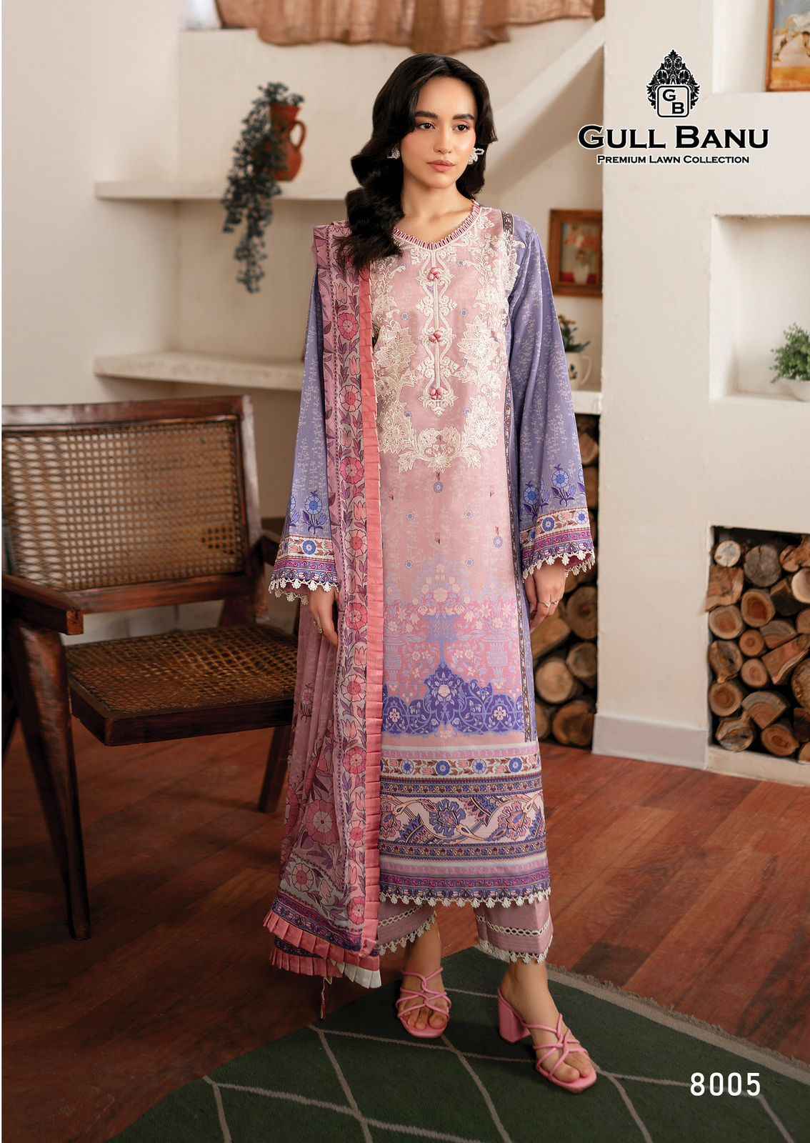 Gull A Ahmed Gull Banu Vol 8 Lawn Printed Dress Material ( 6 Pcs Dress Material )