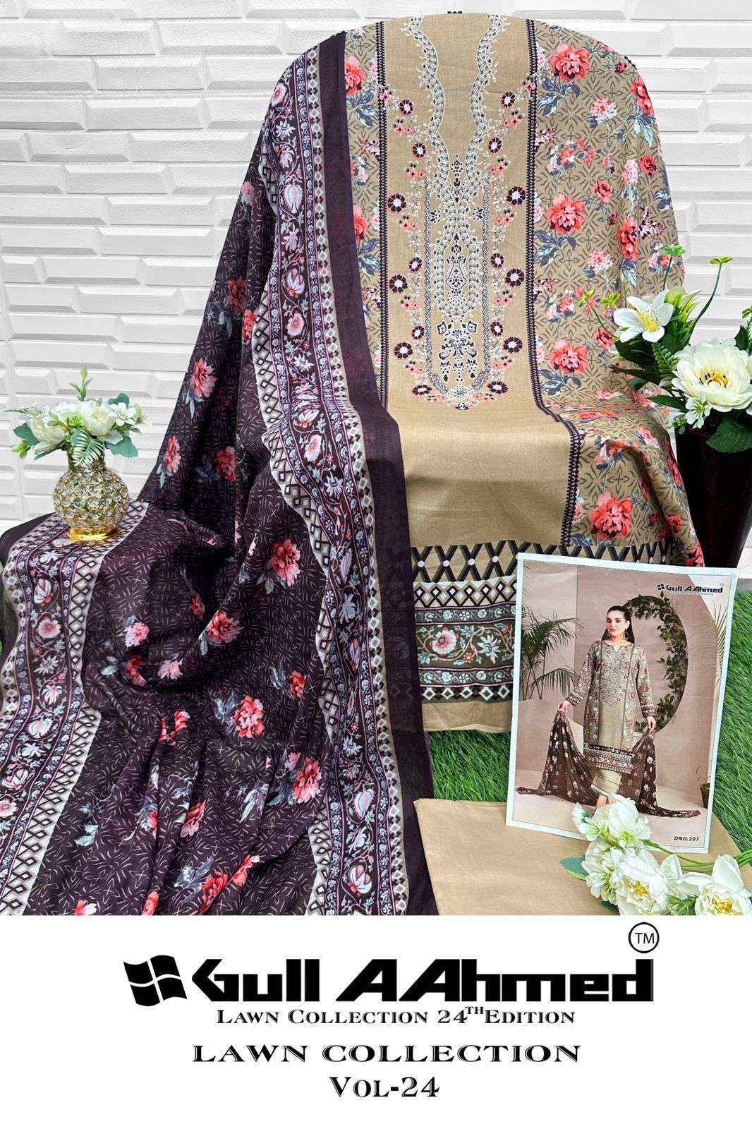 GULL AAHMED LAWN COLLECTION VOL 24 LAWN PAKISTANI SUITS ( 6 PCS CATALOG )