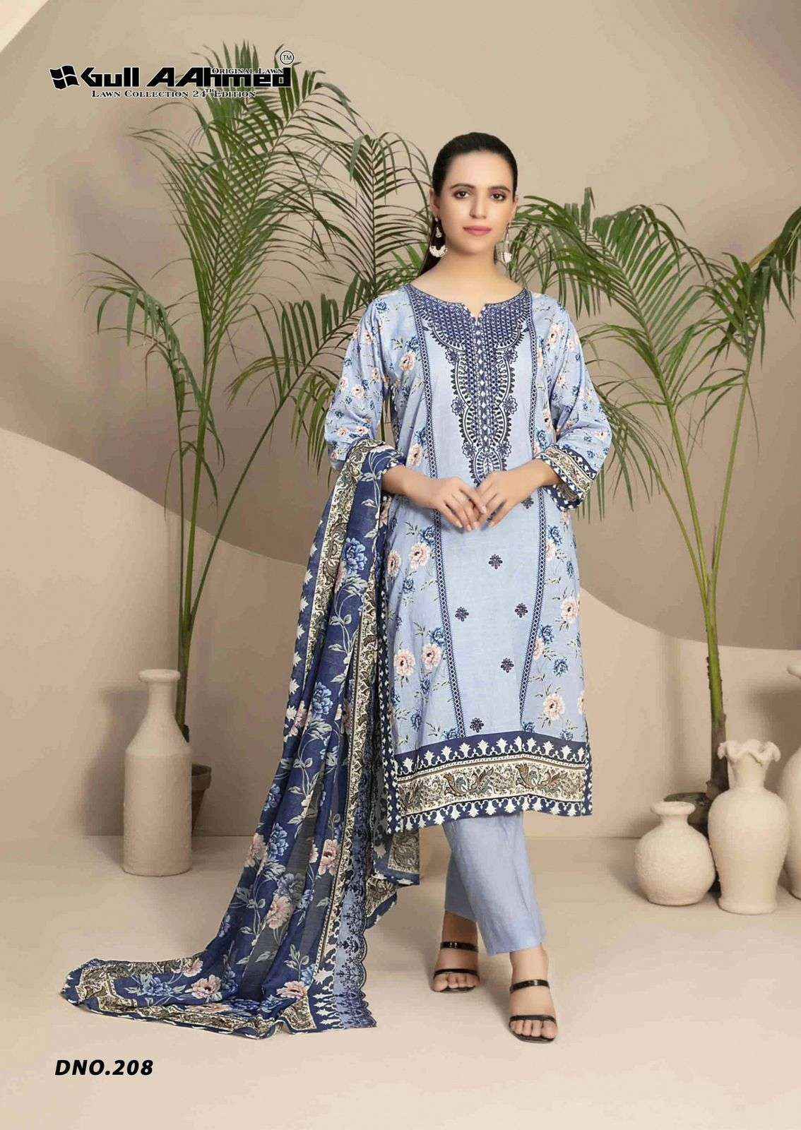 GULL AAHMED LAWN COLLECTION VOL 24 LAWN PAKISTANI SUITS ( 6 PCS CATALOG )