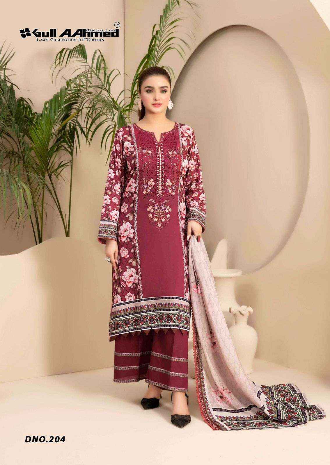 GULL AAHMED LAWN COLLECTION VOL 24 LAWN PAKISTANI SUITS ( 6 PCS CATALOG )