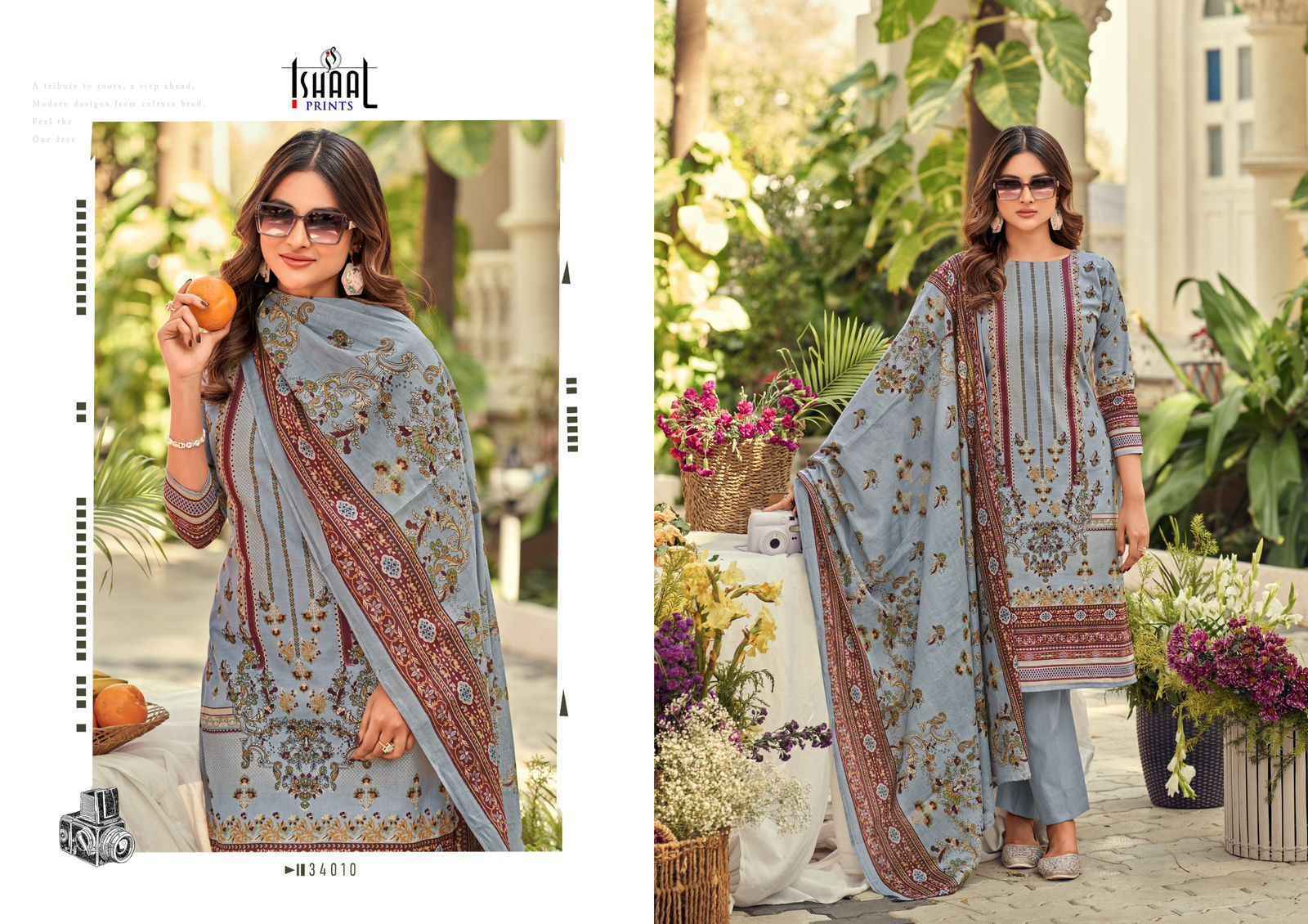 Ishaal Prints Gulmohar Vol 34 Wholesale Lawn Dress Material (10 Pc Catalouge )