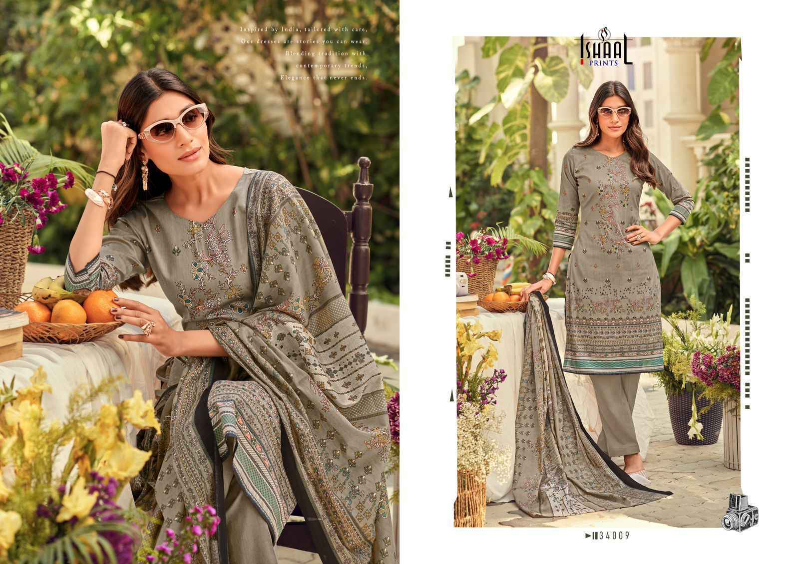 Ishaal Prints Gulmohar Vol 34 Wholesale Lawn Dress Material (10 Pc Catalouge )