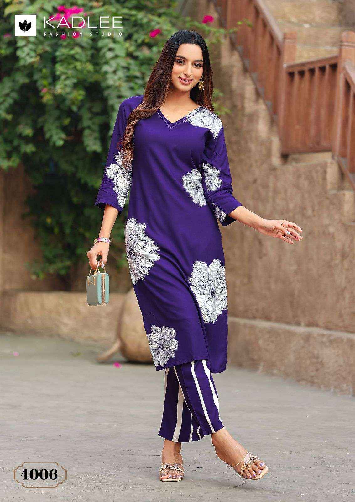 KADLEE FASHION RANGOLI RAYON PRINT FANCY KURTI WITH PANT SET WHOLESALE PRICE ( 6 PCS CATALOG )