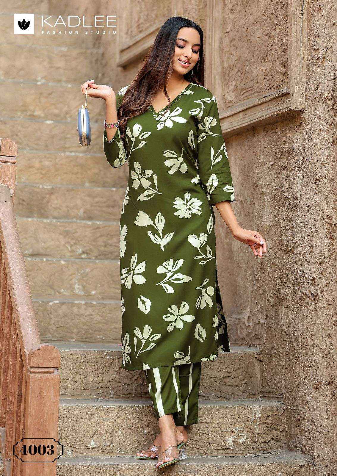 KADLEE FASHION RANGOLI RAYON PRINT FANCY KURTI WITH PANT SET WHOLESALE PRICE ( 6 PCS CATALOG )