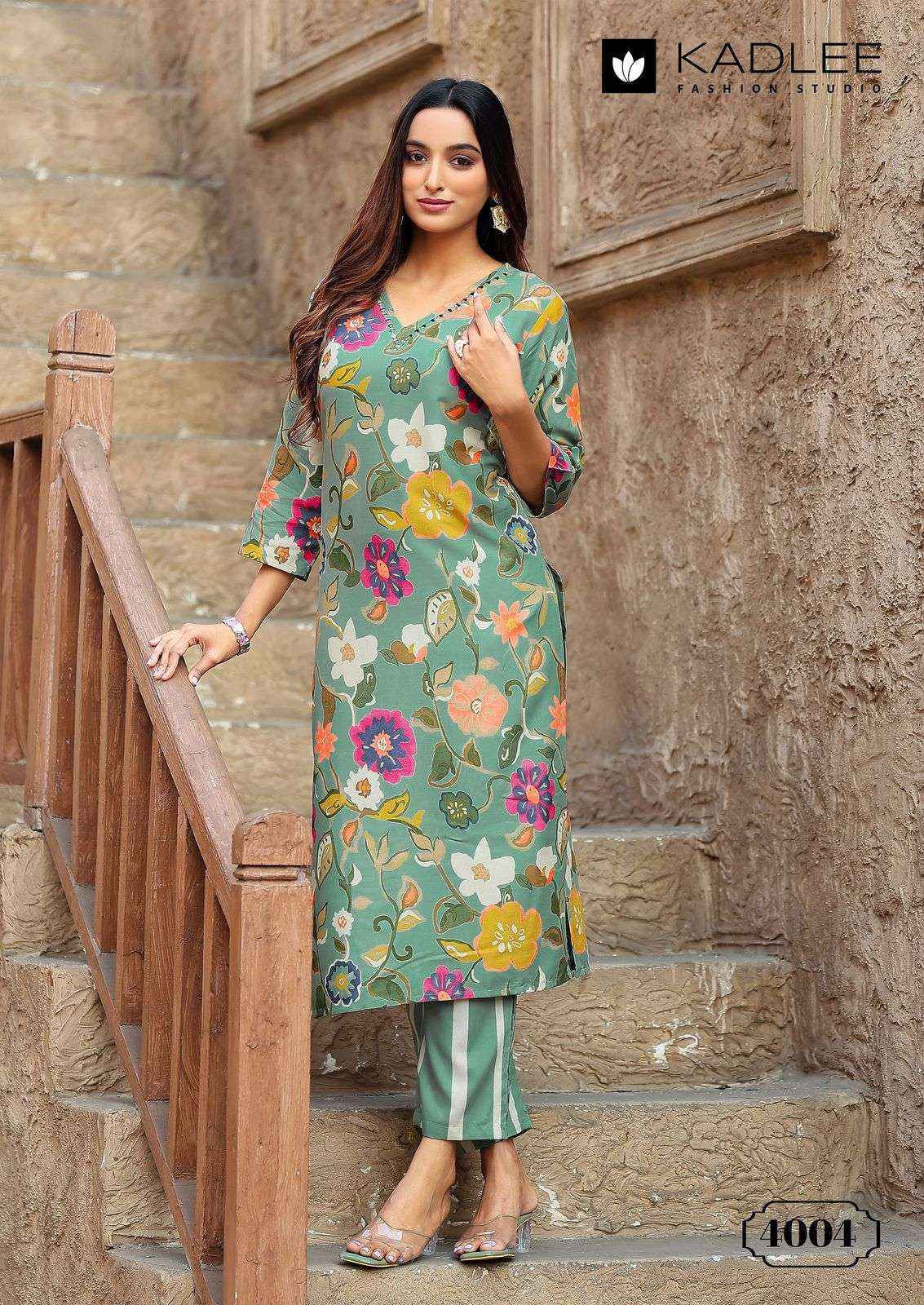 KADLEE FASHION RANGOLI RAYON PRINT FANCY KURTI WITH PANT SET WHOLESALE PRICE ( 6 PCS CATALOG )