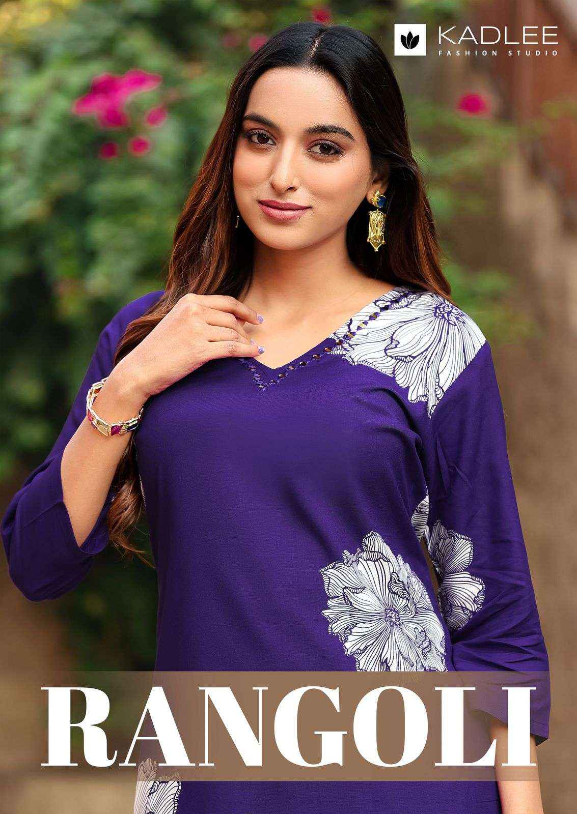 KADLEE FASHION RANGOLI RAYON PRINT FANCY KURTI WITH PANT SET WHOLESALE PRICE ( 6 PCS CATALOG )