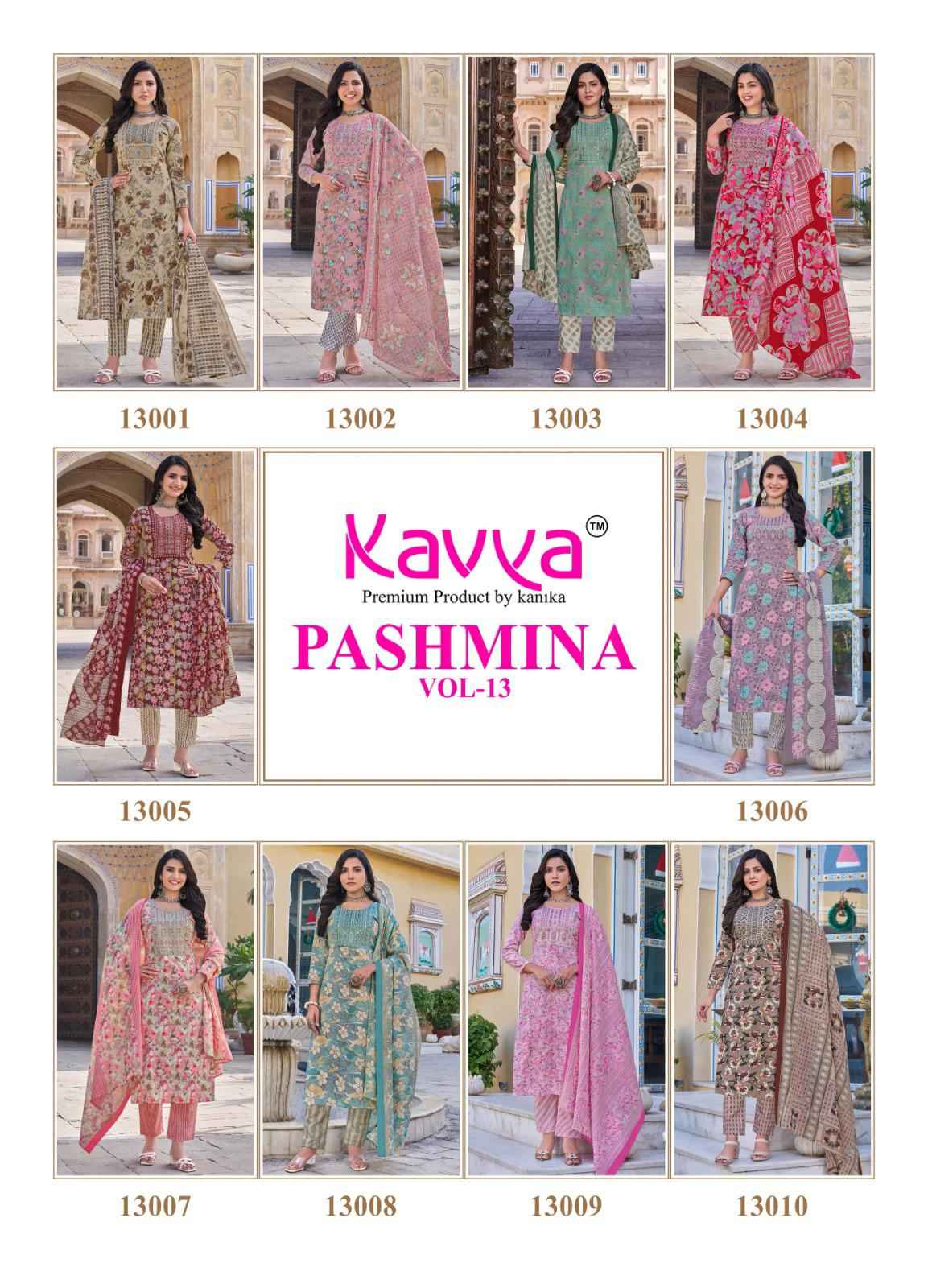 Kavya Pashmina Vol 13 Wholesale Readymade Suits ( 10 PCS CATALOG )