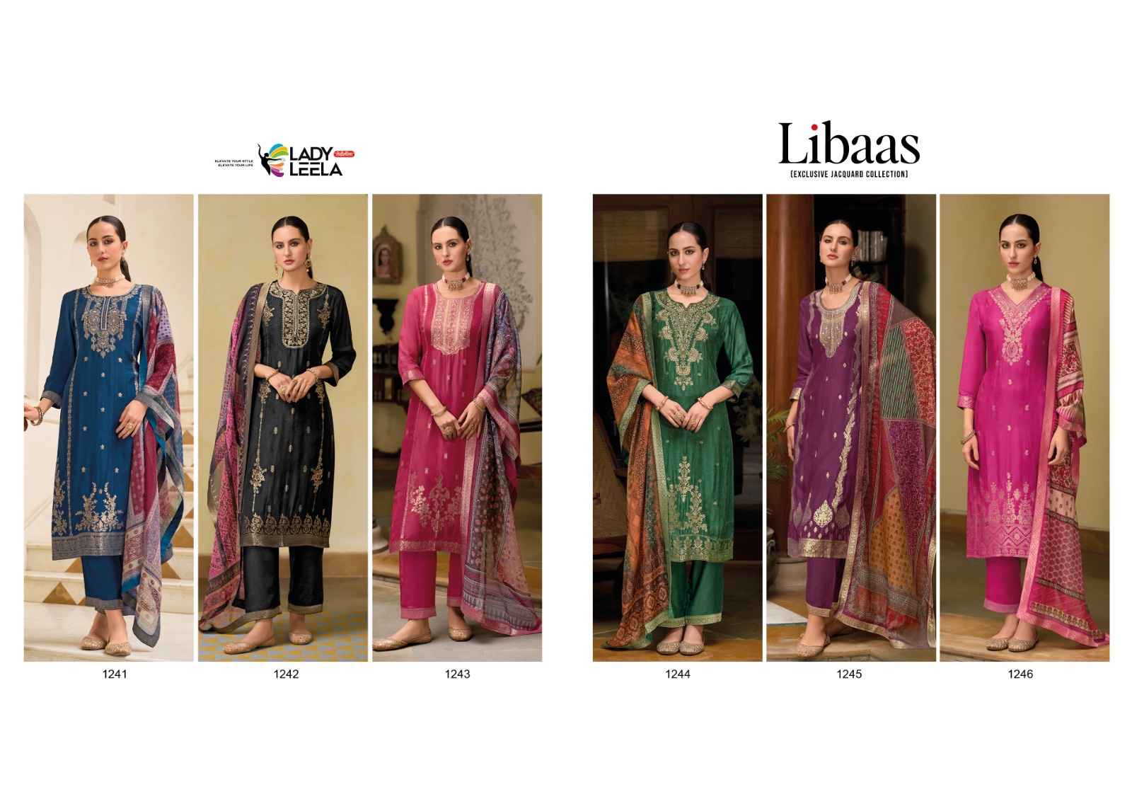 LADY LEELA LIBAAS VOL 2 PURE VISCOSE READYMADE SUITS ( 6 PCS CATALOG )