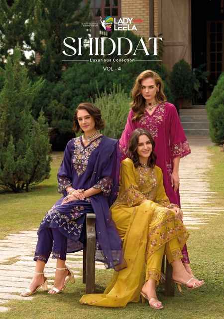 Lady Leela Shiddat Vol 4 Viscouse Rayon Dress Material Wholesale Price ( 6 Pcs catalog )