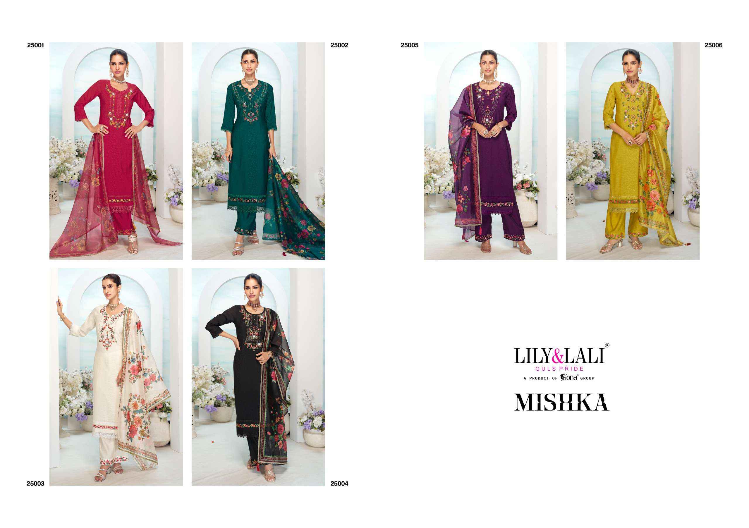 LILY AND LALI MISHKA JACQUARD FANCY DESIGNER LADIES KURTI SET WHOLESALE PRICE ( 6 PCS CATALOG )