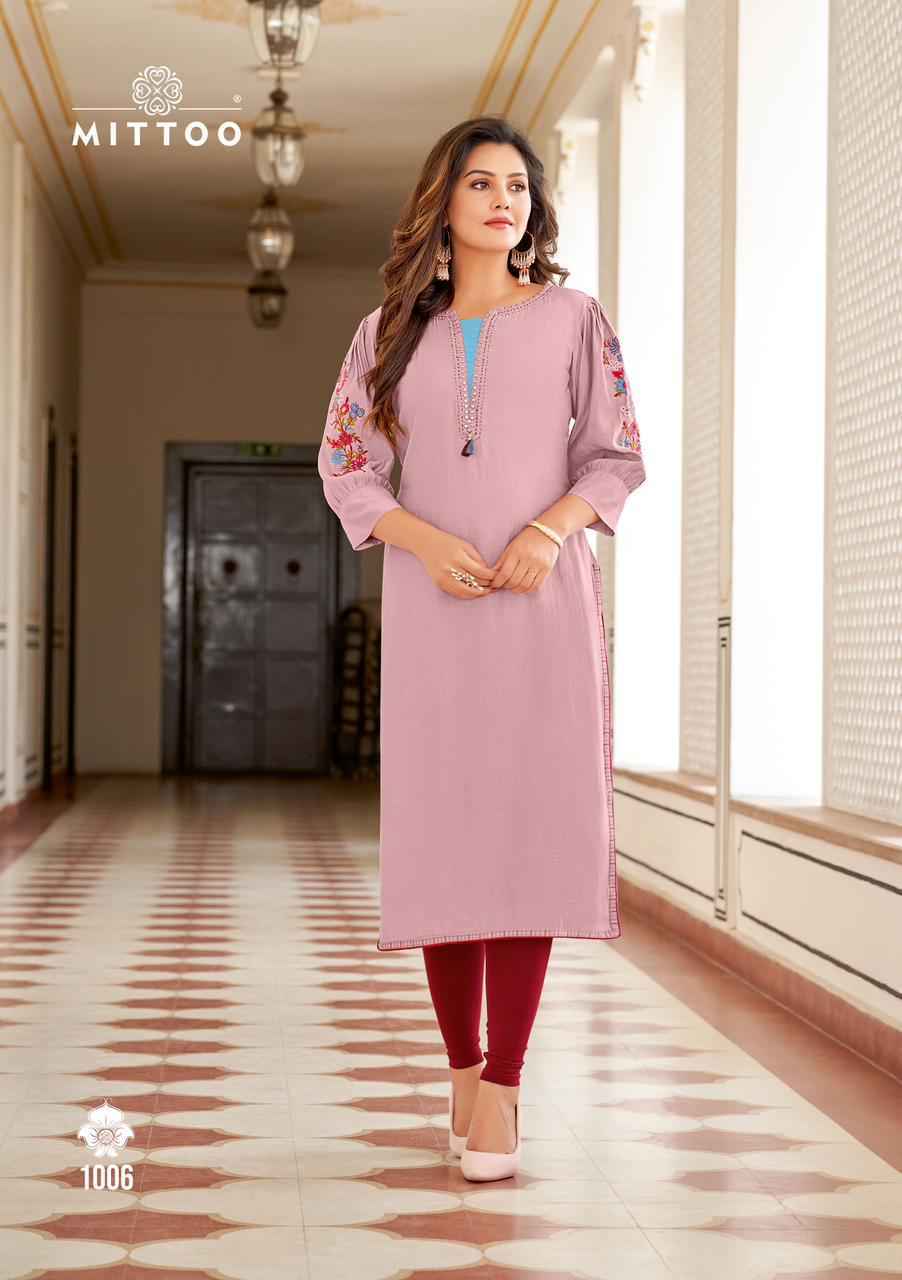 Mittoo Kaamiya Rayon Kurti Wholesale Price ( 6 Pcs Catalog )