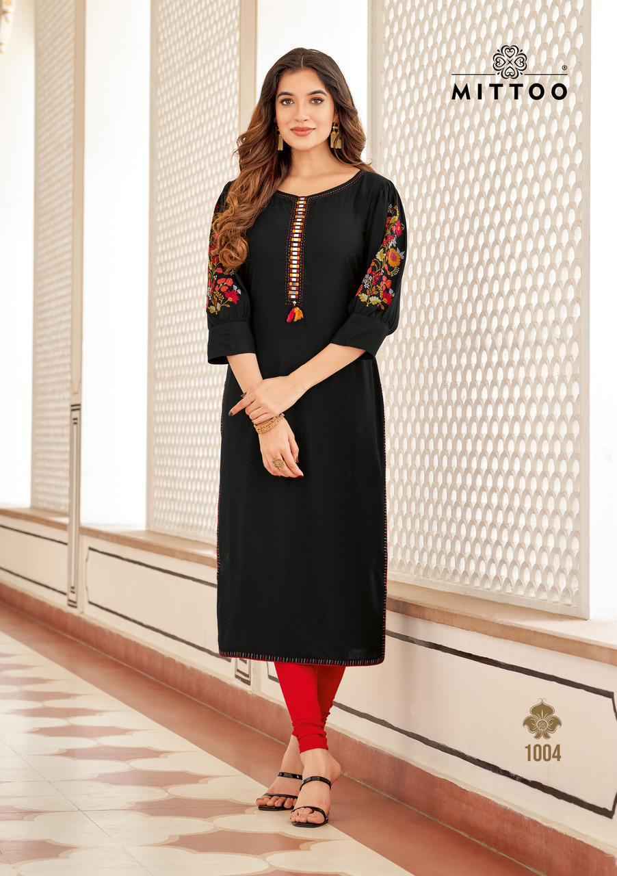 Mittoo Kaamiya Rayon Kurti Wholesale Price ( 6 Pcs Catalog )