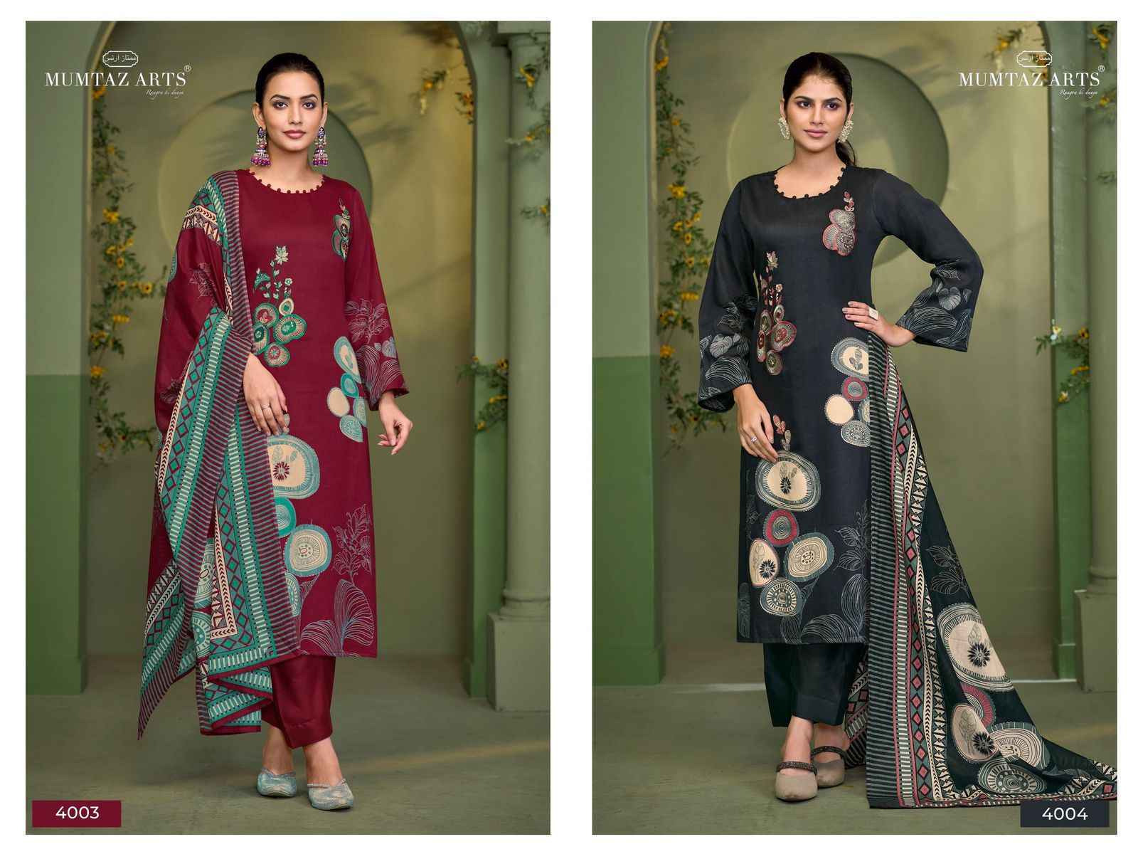 Mumtaz Arts Naqsh E Hunar Jam Silk Dress Material Wholesale Price ( 4 Pcs Catalog )