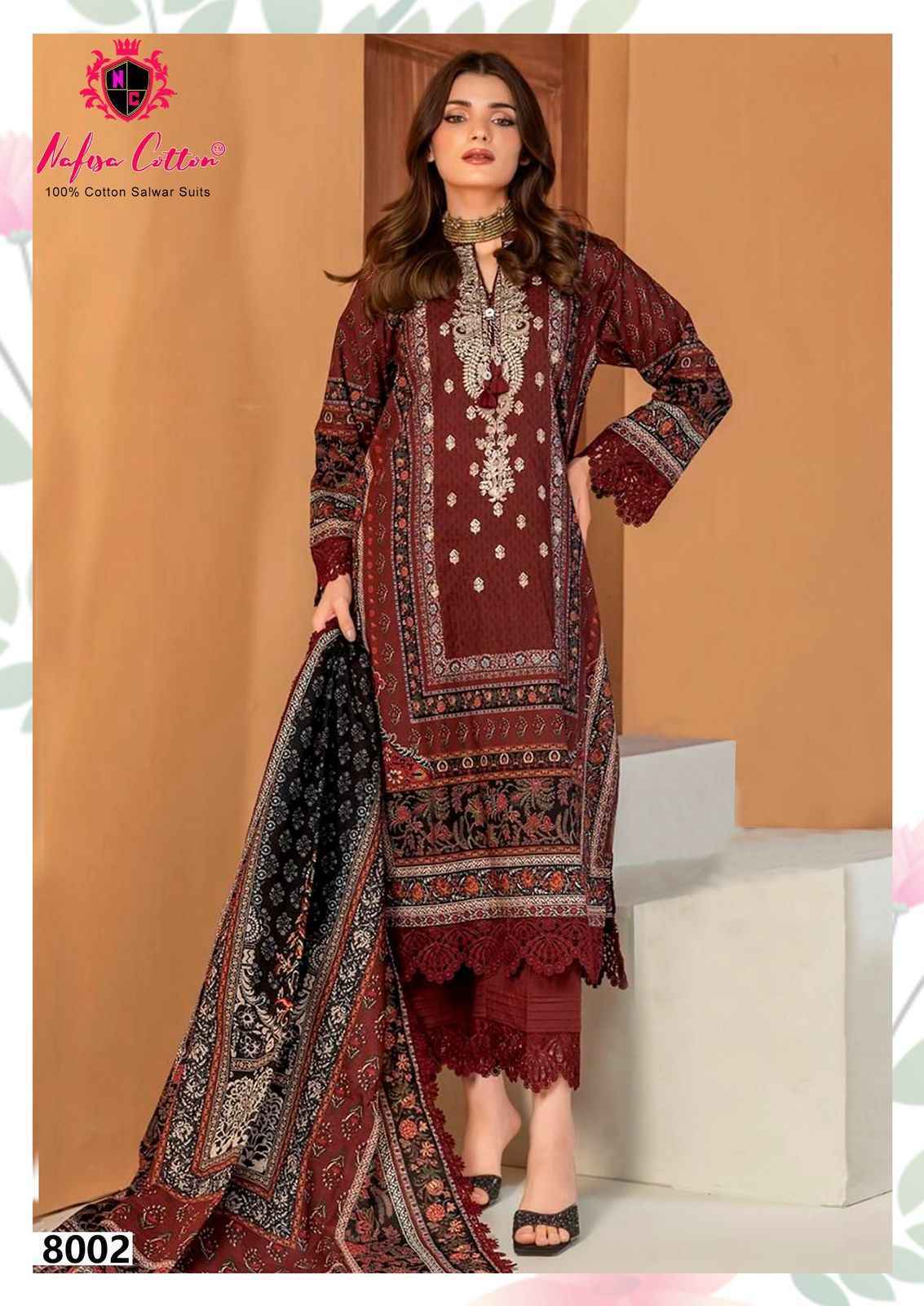 Nafisa Cotton Esra Karachi Vol 8 Cotton Dress Material Wholesale Price ( 6 Pcs Catalog )