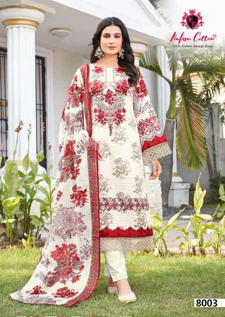 Nafisa Cotton Esra Karachi Vol 8 Cotton Dress Material Wholesale Price ( 6 Pcs Catalog )