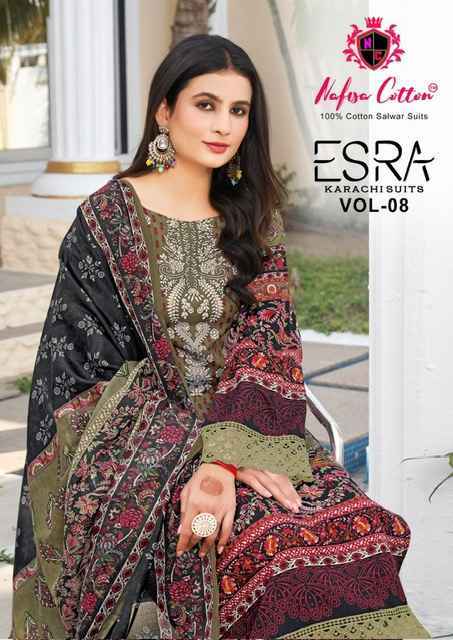 Nafisa Cotton Esra Karachi Vol 8 Cotton Dress Material Wholesale Price ( 6 Pcs Catalog )