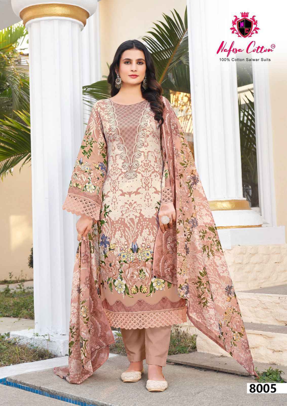 Nafisa Cotton Esra Karachi Vol 8 Cotton Dress Material Wholesale Price ( 6 Pcs Catalog )