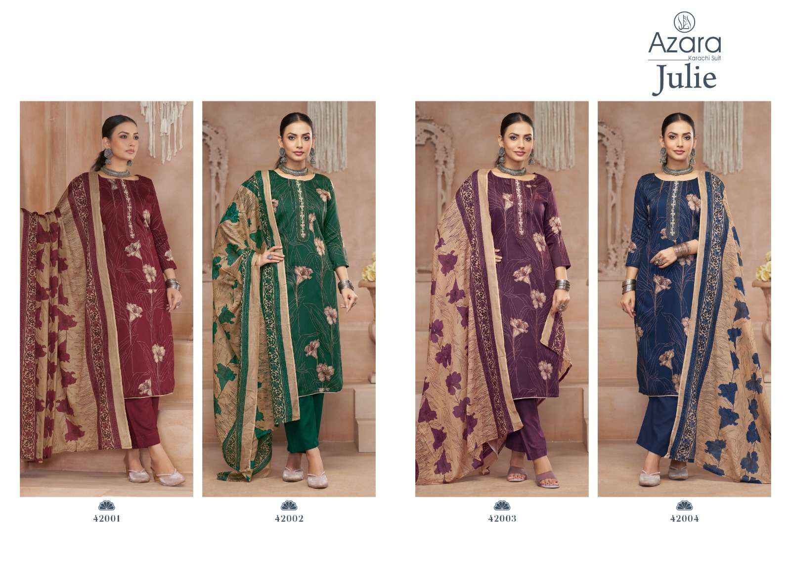 Radhika Azara Julie Summer Wear Fancy Dress  Material Wholesale Price ( 4 Pcs Catalog )