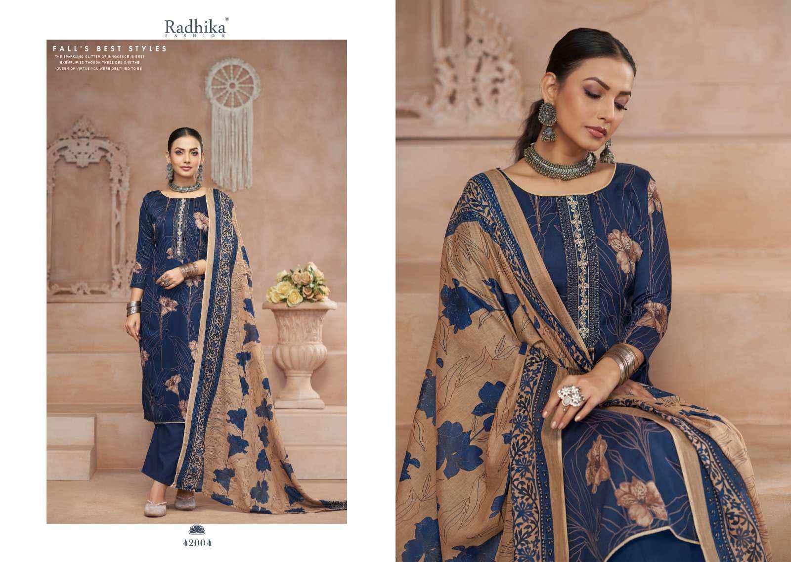 Radhika Azara Julie Summer Wear Fancy Dress  Material Wholesale Price ( 4 Pcs Catalog )