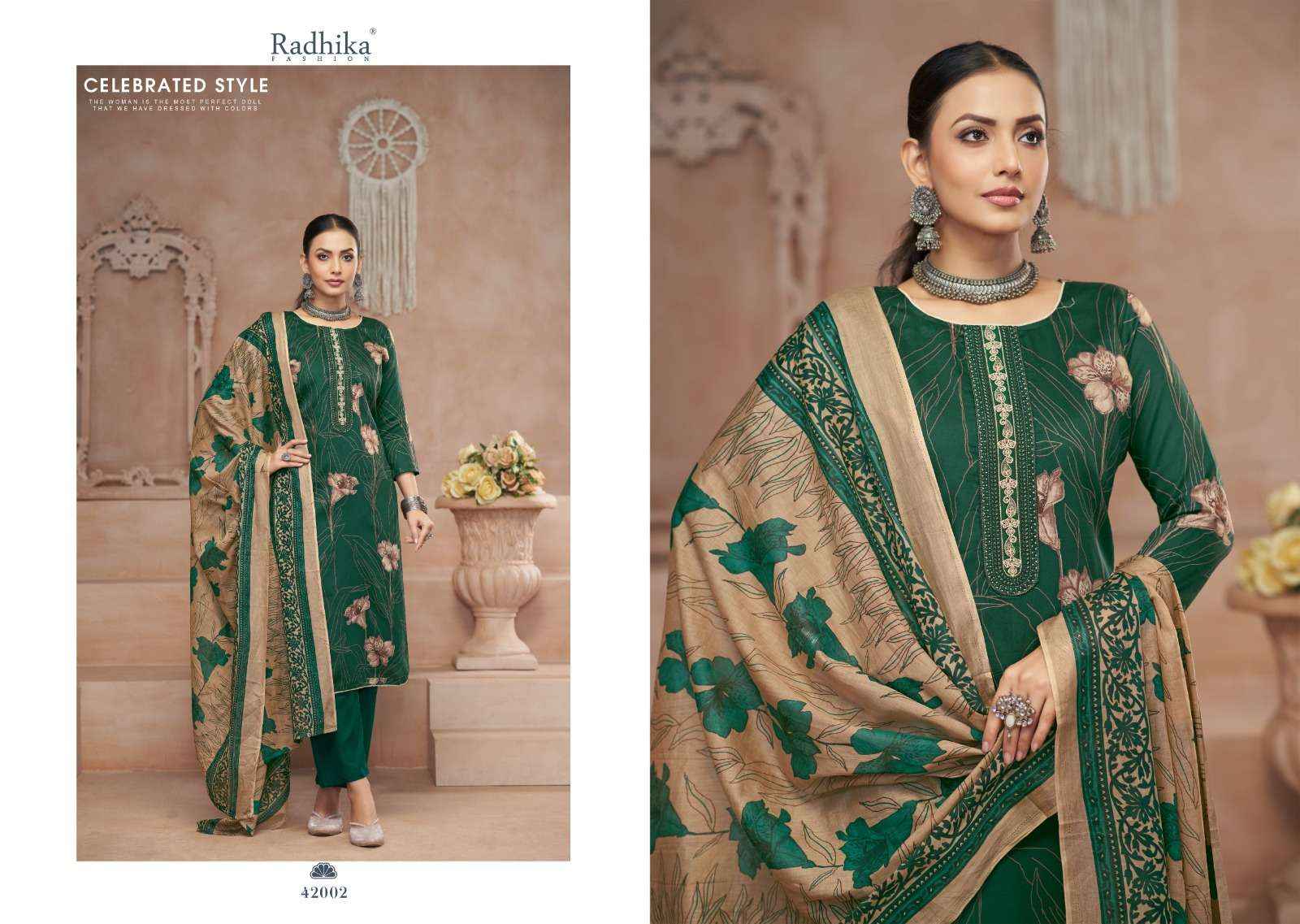 Radhika Azara Julie Summer Wear Fancy Dress  Material Wholesale Price ( 4 Pcs Catalog )