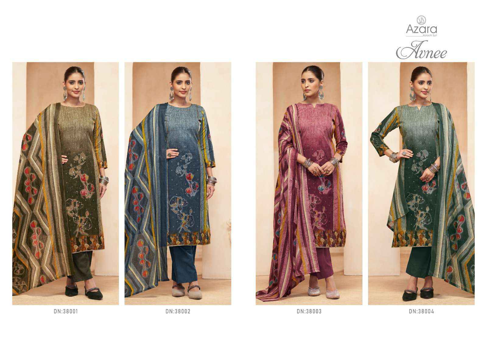 RADHIKA FASHION AZARA AVNEE LAWN COTTON DRESS MATERIAL ( 4 PCS CATALOG )