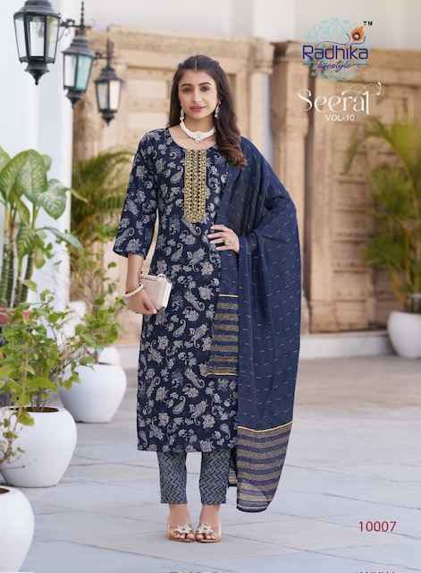 Radhika Lifestyle Seerat Vol 10 Rayon Kurti Set Wholesale Price ( 8 Pcs Catalog )