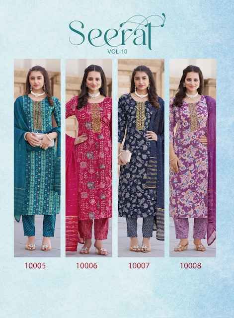 Radhika Lifestyle Seerat Vol 10 Rayon Kurti Set Wholesale Price ( 8 Pcs Catalog )