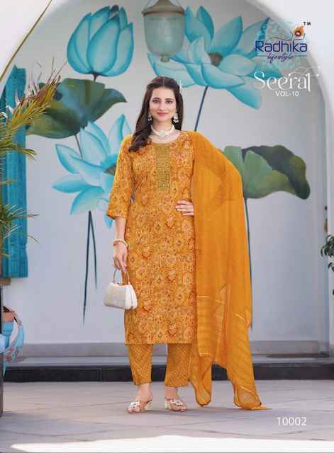 Radhika Lifestyle Seerat Vol 10 Rayon Kurti Set Wholesale Price ( 8 Pcs Catalog )