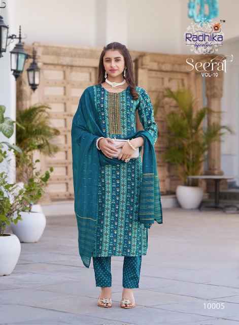 Radhika Lifestyle Seerat Vol 10 Rayon Kurti Set Wholesale Price ( 8 Pcs Catalog )